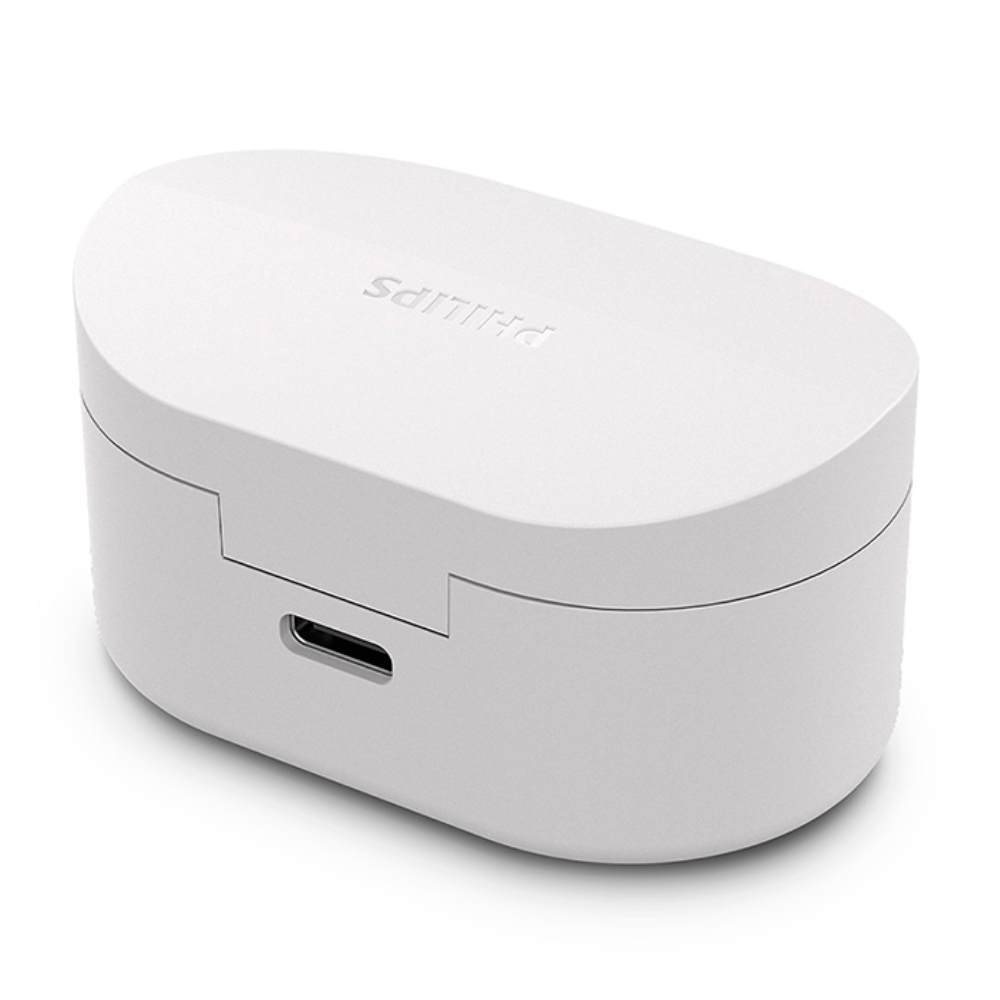 Imagen 2 del producto Audífonos bluetooth True Wireless Philips TAT1108, resistencia al agua IPX4, duración máx. 15 horas con estuche de carga, blanco